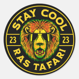 Rond Sticker Cool Bouton Ras Tafari