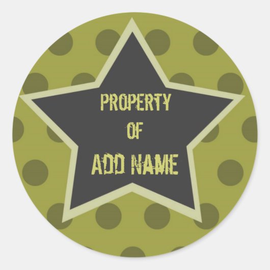 Rond Sticker cool Boy "Propriété de" Camp (Devant)