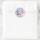 Rond Sticker cool Yule Snowman (Sac)