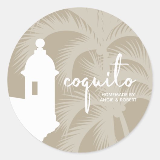 Rond Sticker Coquito Palm Tree (Devant)