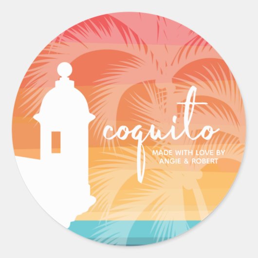 Rond Sticker Coquito Palm Tree (Devant)