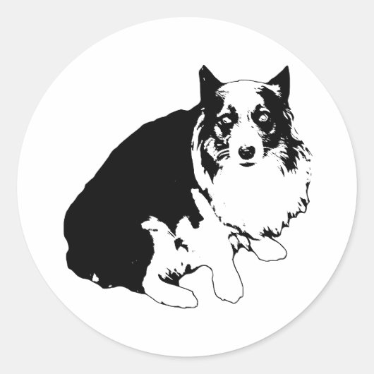 Rond Sticker Corgi transparent (Devant)