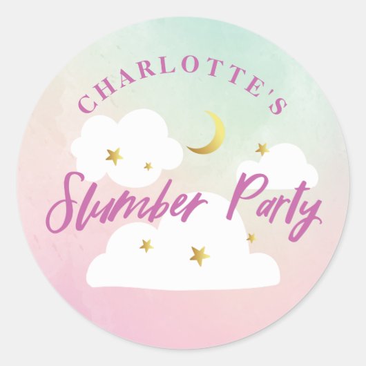 Rond Sticker Cotton Candy Sky (Devant)