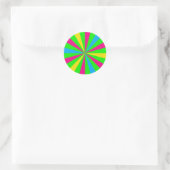 Rond Sticker couleur de néon amusant Sunburst (Sac)