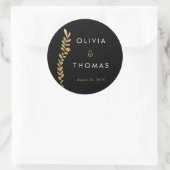 Rond Sticker couleur feuille or modifiable, Sticker Fav (Sac)