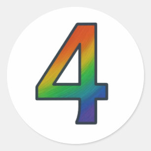 Rond Sticker couleur Numéro quatre