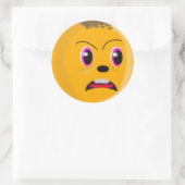 Rond Sticker couleur or face triste (Sac)