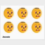 Rond Sticker couleur or face triste (Feuille)