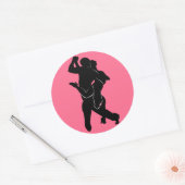 Rond Sticker Couple Dancers Tango - Couleurs Personnali (Enveloppe)