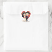 Rond Sticker Couple du jour du mariage (Sac)