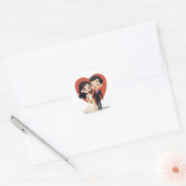 Rond Sticker Couple du jour du mariage (Enveloppe)