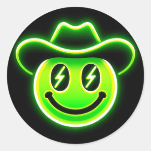 Rond Sticker Cowboy Electrique