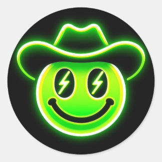 Rond Sticker Cowboy Electrique