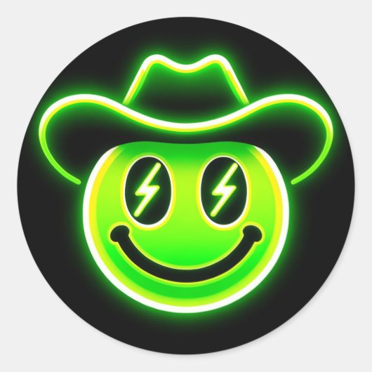 Rond Sticker Cowboy Electrique (Devant)