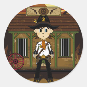 Rond Sticker Cowboy Sheriff à la prison