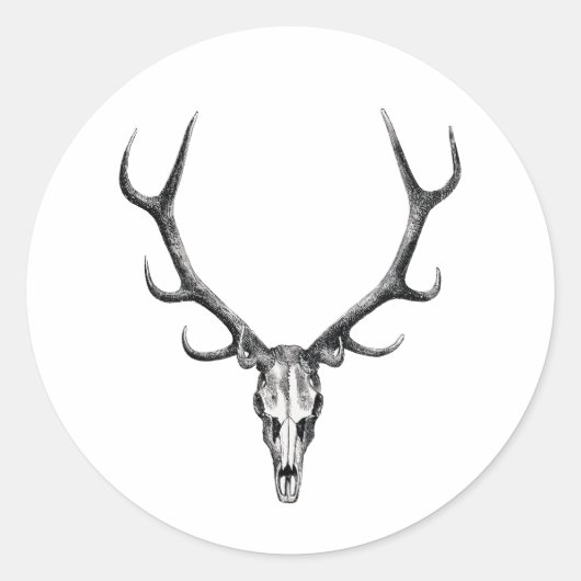 Rond Sticker crâne cerf Antler (Devant)