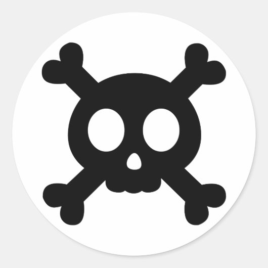 Rond Sticker crâne et os croisés (Devant)