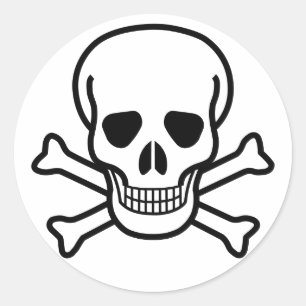 Rond Sticker crâne et os croisés