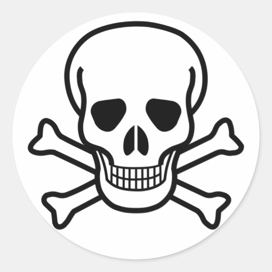 Rond Sticker crâne et os croisés (Devant)