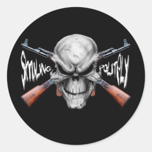 Rond Sticker crâne n' Guns