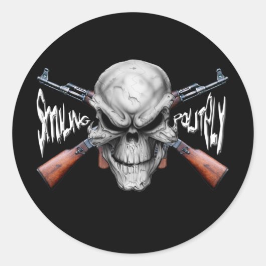Rond Sticker crâne n' Guns (Devant)