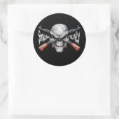 Rond Sticker crâne n' Guns (Sac)