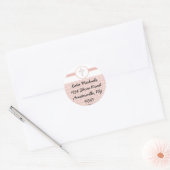 Rond Sticker croisé Carré rose (Enveloppe)