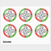 Rond Sticker croix basque (Feuille)