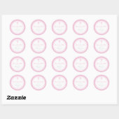 Rond Sticker croix rose/Étiquette de adresse de préfére (Feuille)