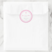Rond Sticker croix rose/Étiquette de adresse de préfére (Sac)