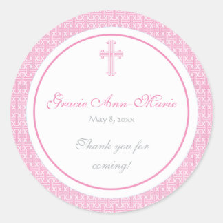 Rond Sticker croix rose/Étiquette de adresse de préfére