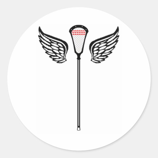 Rond Sticker CrosseWings Design Lacrosse (Devant)