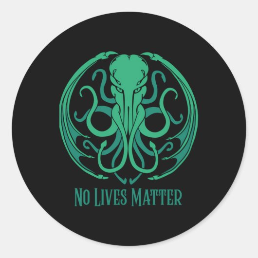 Rond Sticker Cthulhu No Lives (Devant)