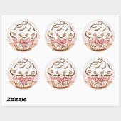 Rond Sticker Cupcake (Feuille)