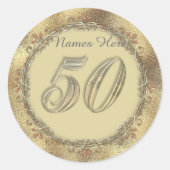 Rond Sticker Cupcake 50e Anniversaire d'or (Devant)