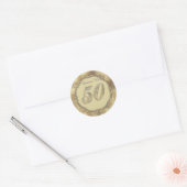 Rond Sticker Cupcake 50e Anniversaire d'or (Enveloppe)