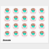 Rond Sticker Cupcake Fleurs (Feuille)