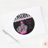 Rond Sticker Cupcake Rose (Enveloppe)