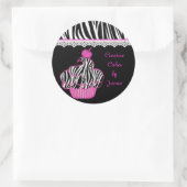 Rond Sticker Cupcake Rose (Sac)
