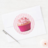 Rond Sticker Cupcake Rose (Enveloppe)