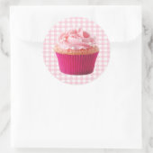 Rond Sticker Cupcake Rose (Sac)