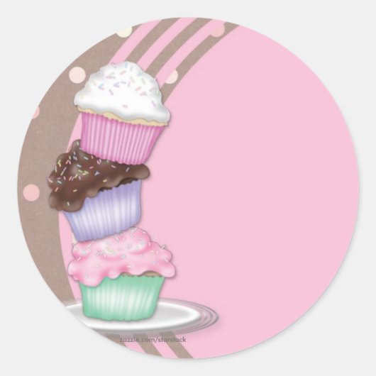 Rond Sticker Cupcakes (Devant)