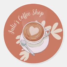 Sticker customisé pour magasin de café