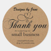 Rond Sticker Customisé pour Merci PME Kraft (Devant)