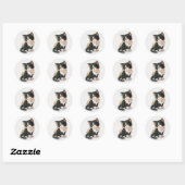 Rond Sticker Cute Cat Classic Round Sticker (Feuille)