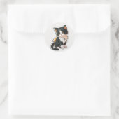 Rond Sticker Cute Cat Classic Round Sticker (Sac)