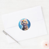 Rond Sticker Cute Kitten (Enveloppe)