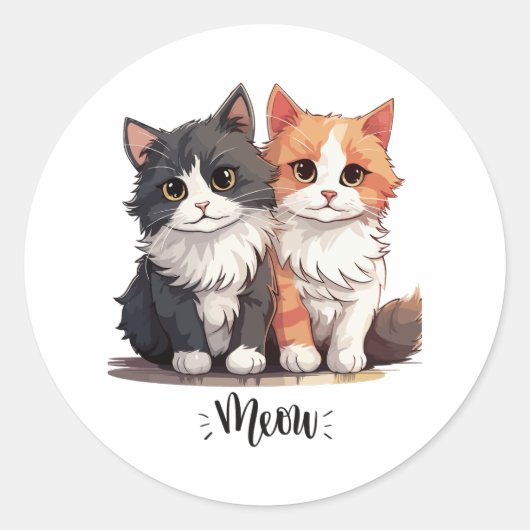 Rond Sticker Cute Kitten (Devant)