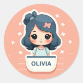 Rond sticker Cute Olivia (Devant)