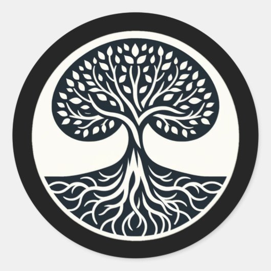 Rond Sticker d’interconnexion de la nature - Arbre de v (Devant)